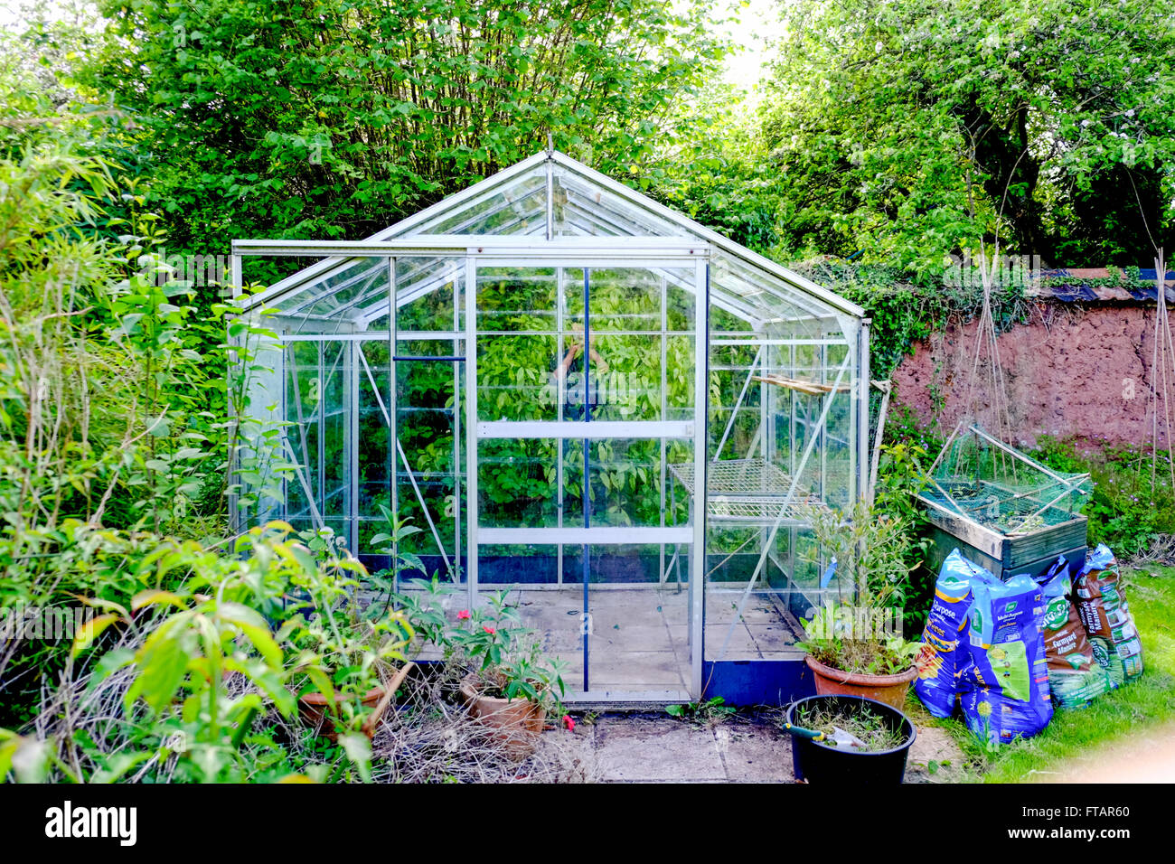 Empty greenhouse in Spring Stock Photo