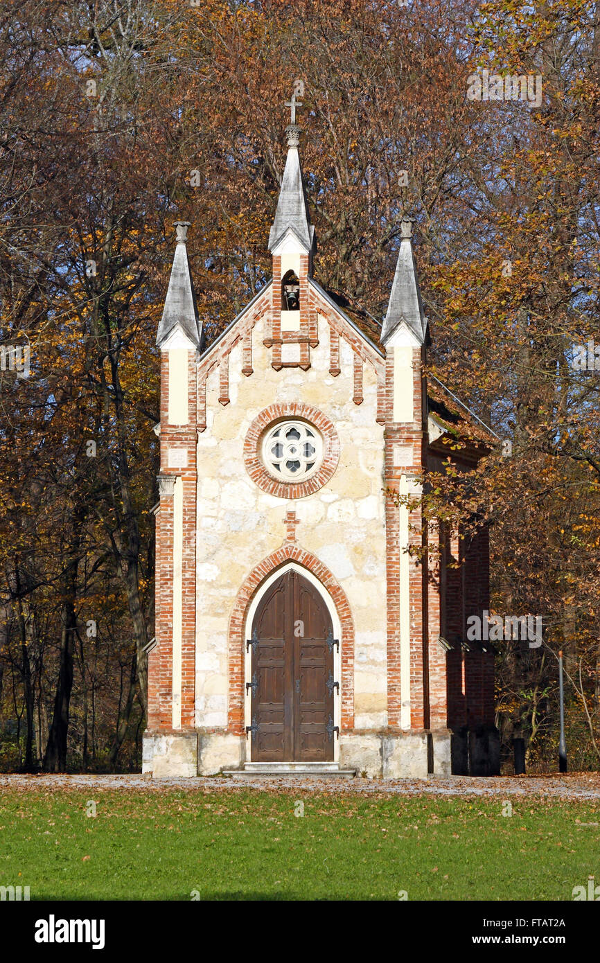 Catholic chapel in Novi Dvori forest in Zapresic, Croatia Stock Photo