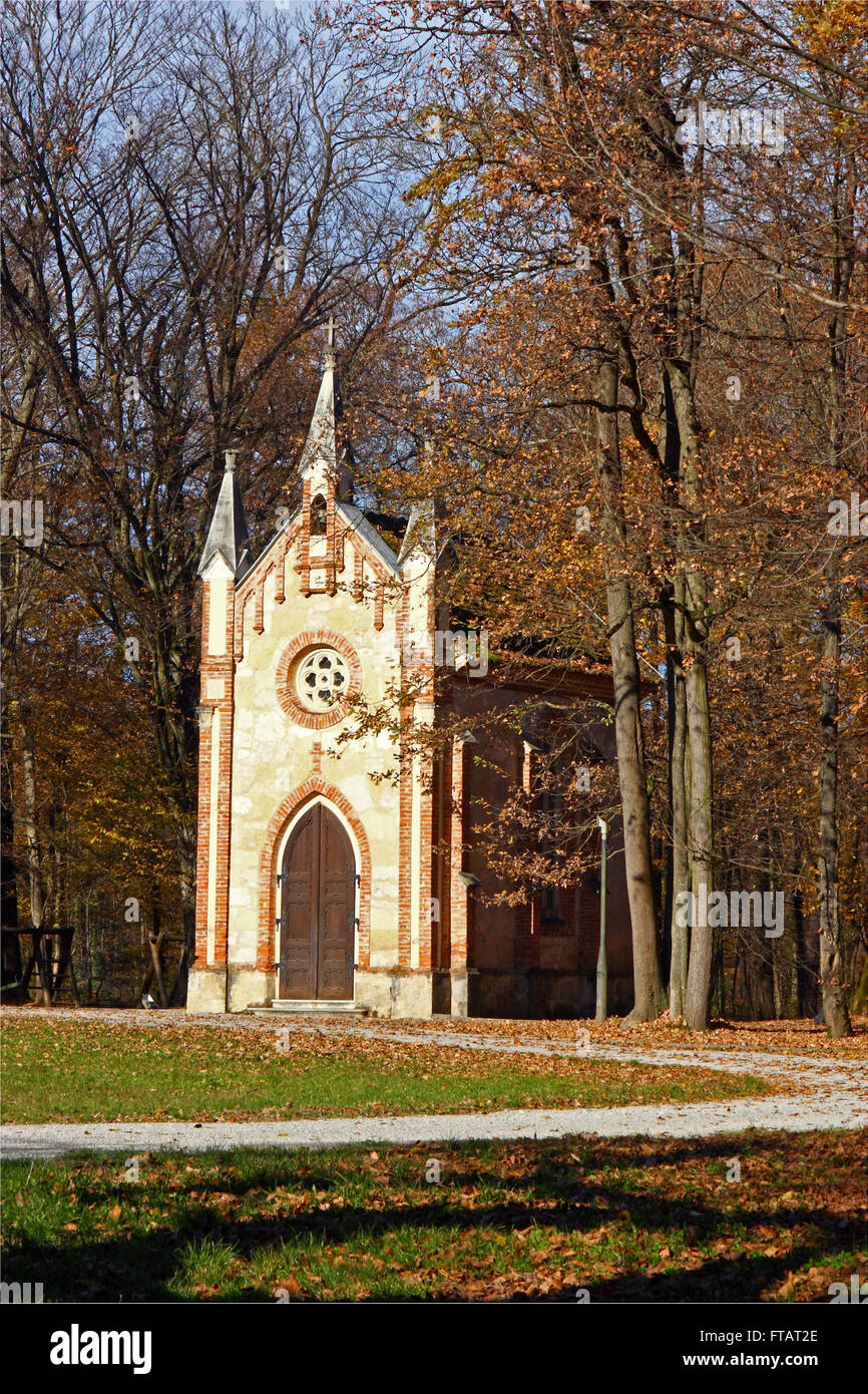 Catholic chapel in Novi Dvori forest in Zapresic, Croatia Stock Photo