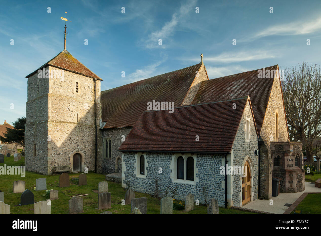 St Simon and St Jude church in East Dean, East Sussex, England. South Downs National Park. Stock Photo