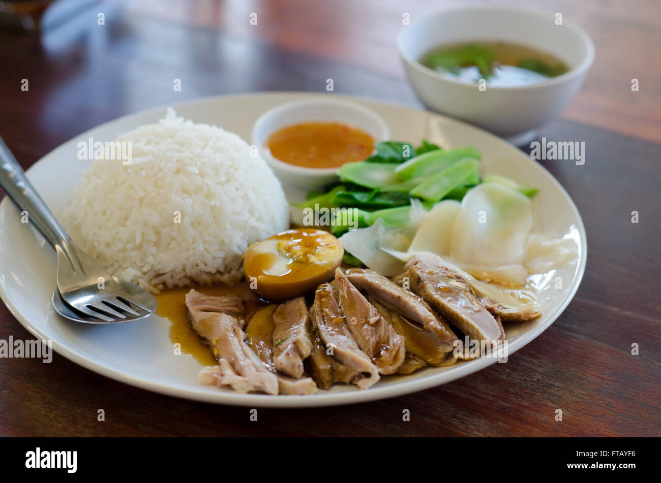 Rice with roast duck Stock Photo - Alamy
