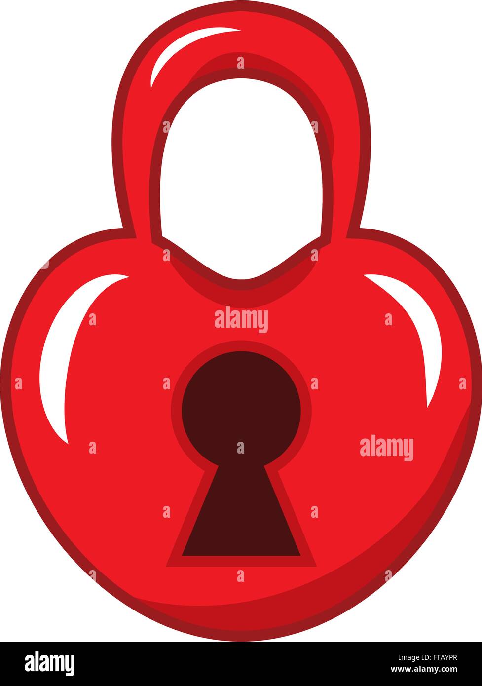 padlock in the shape of a red heart. vector illustration Stock Vector ...