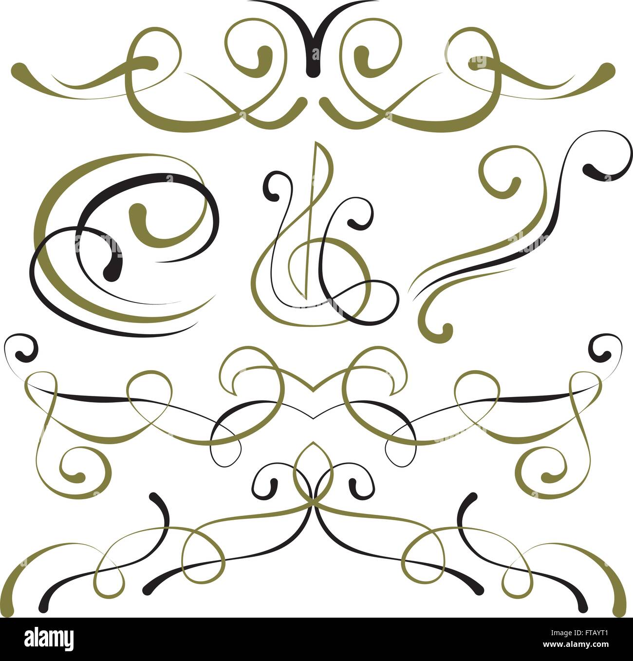 vector set of elements for design. decorative borders Stock Vector ...