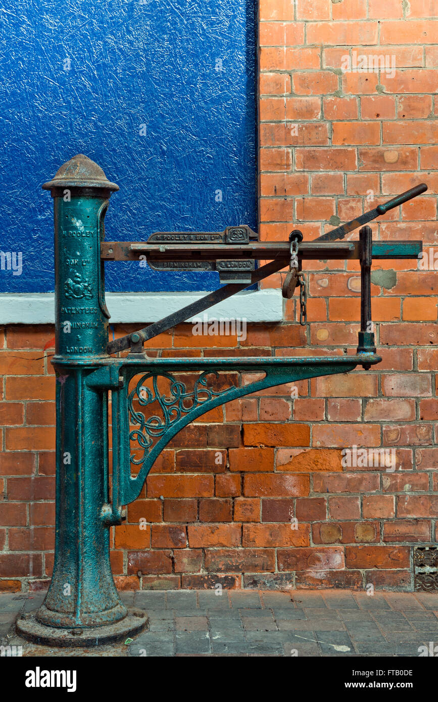 An old fashioned luggage/baggage weighing scales found within Skegness railway station, Lincolnshire, UK Stock Photo