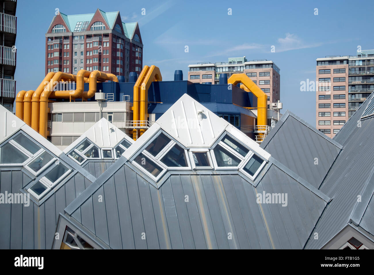 Cube Houses, Blaakse Bos Housing Project by Blom, Rotterdam; Holland Stock Photo