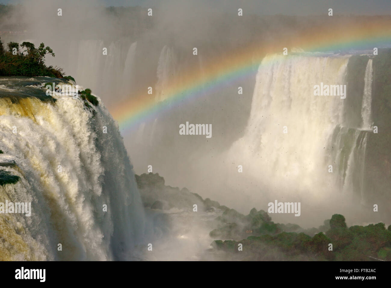 Rainbow at Iguazu Falls, Paraná, Brazil Stock Photo