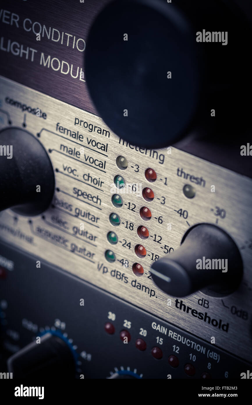 Color image of many buttons in a sound recording studio Stock Photo - Alamy