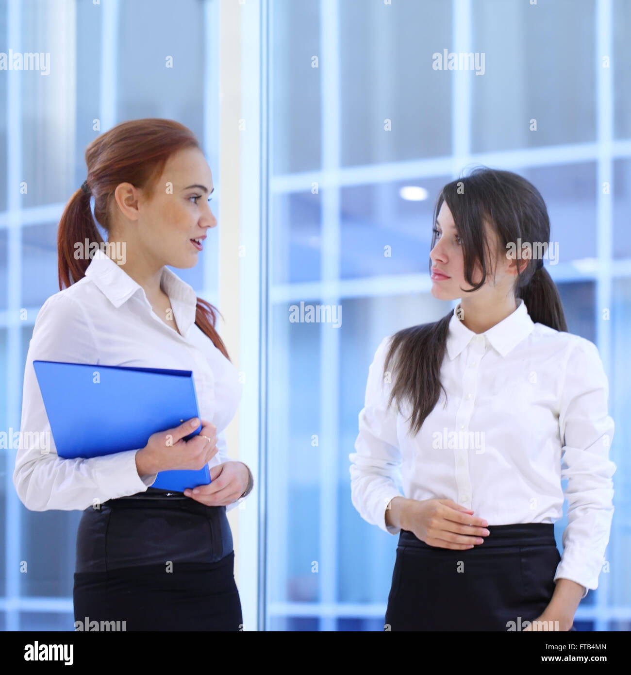 Two beautiful businesswomen standing hi-res stock photography and ...