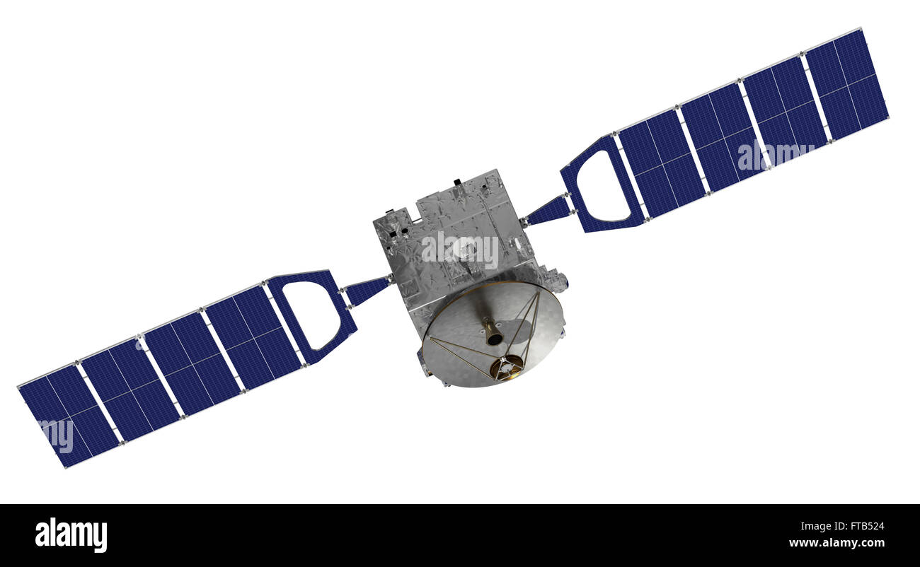 Satellite Over The White Background. 3D Model. Stock Photo