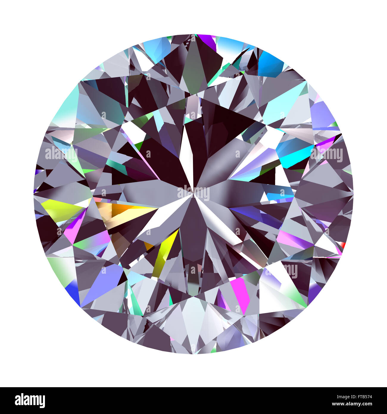 Diamond Round. 3D Model. Stock Photo