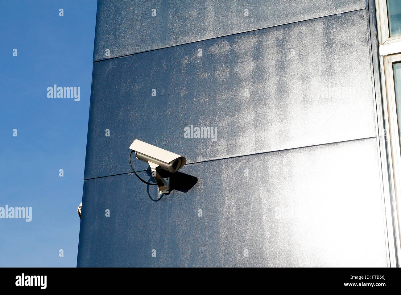 Security camera for video surveillance, outdoors Stock Photo