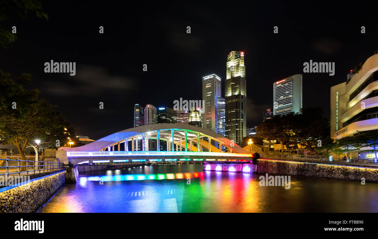 Singapore by night Stock Photo