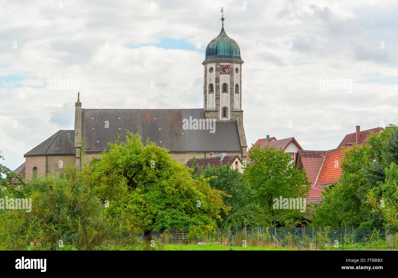 city view of Buehlernann, a village in Southern Germany Stock Photo