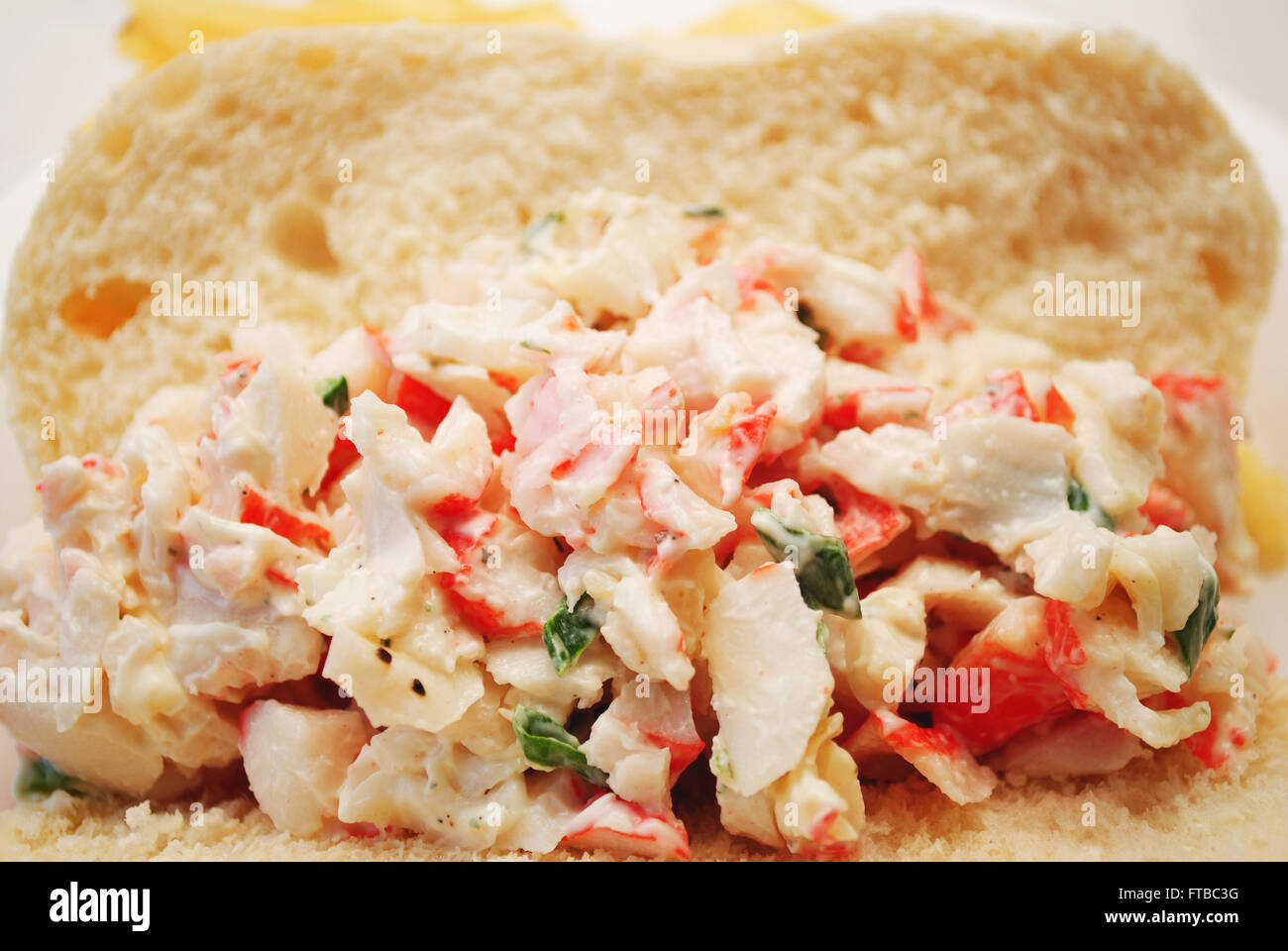 Imitation Crab Meat Sandwich Stock Photo Alamy