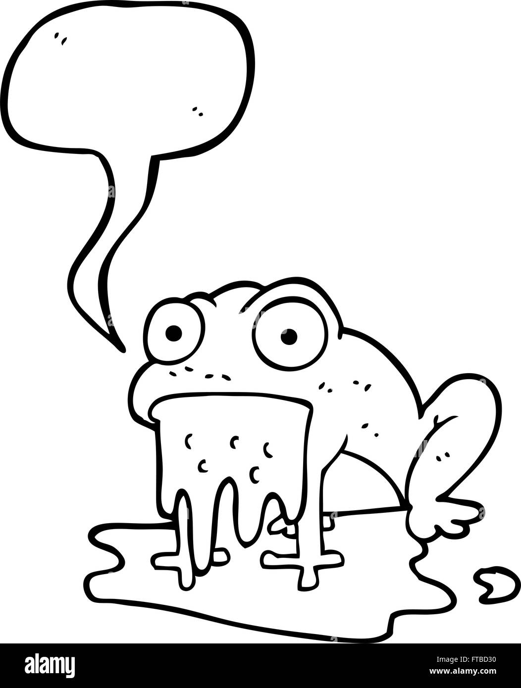 freehand drawn speech bubble cartoon gross little frog Stock Vector