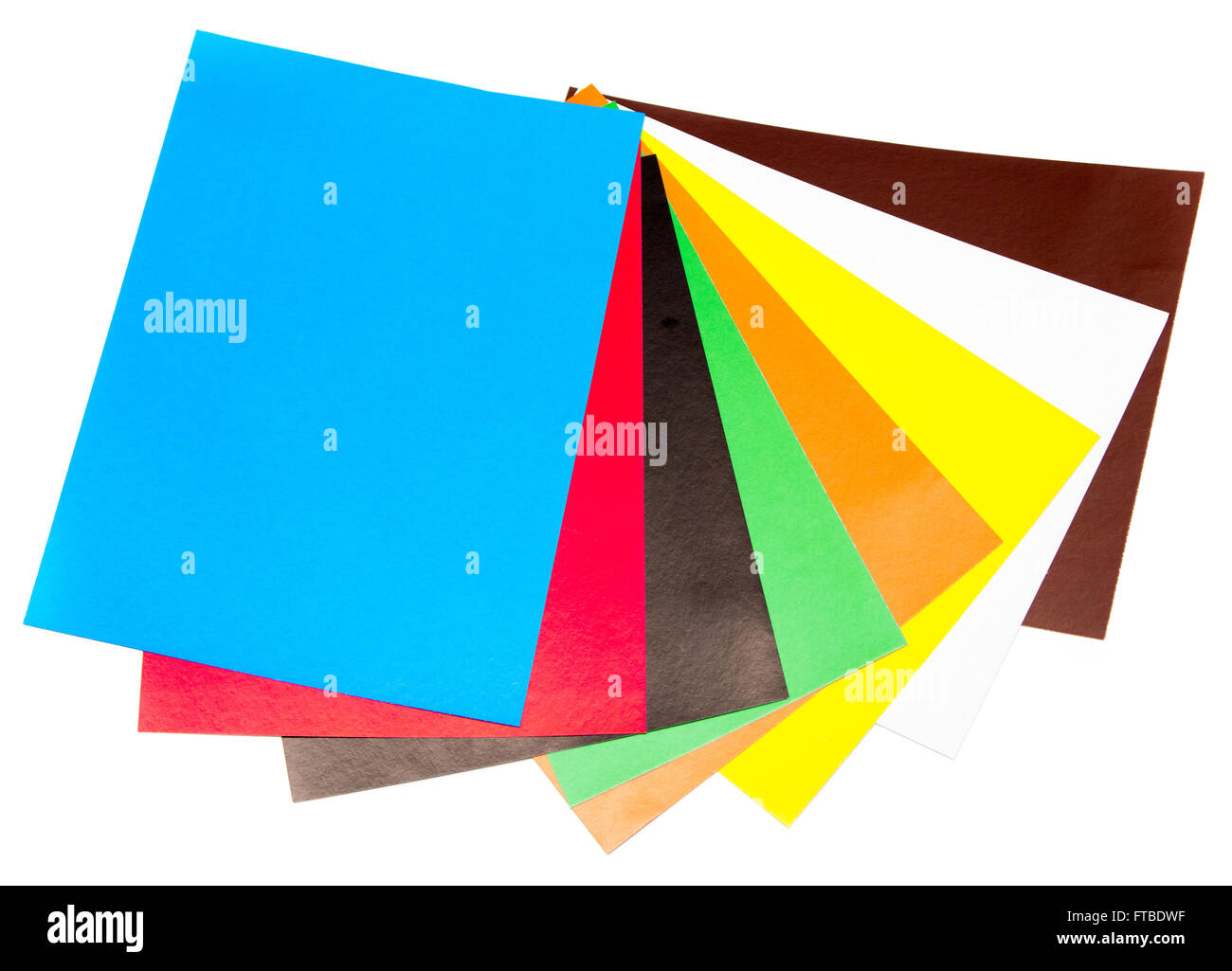colored paper sheets isolated on white background Stock Photo Alamy