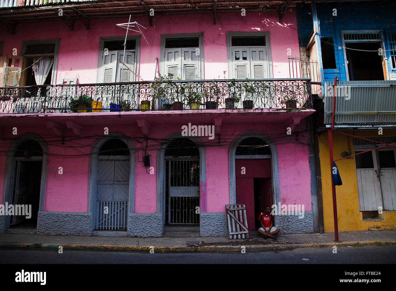 House in Casco Viejo, Panamá city. Panama Stock Photo Alamy