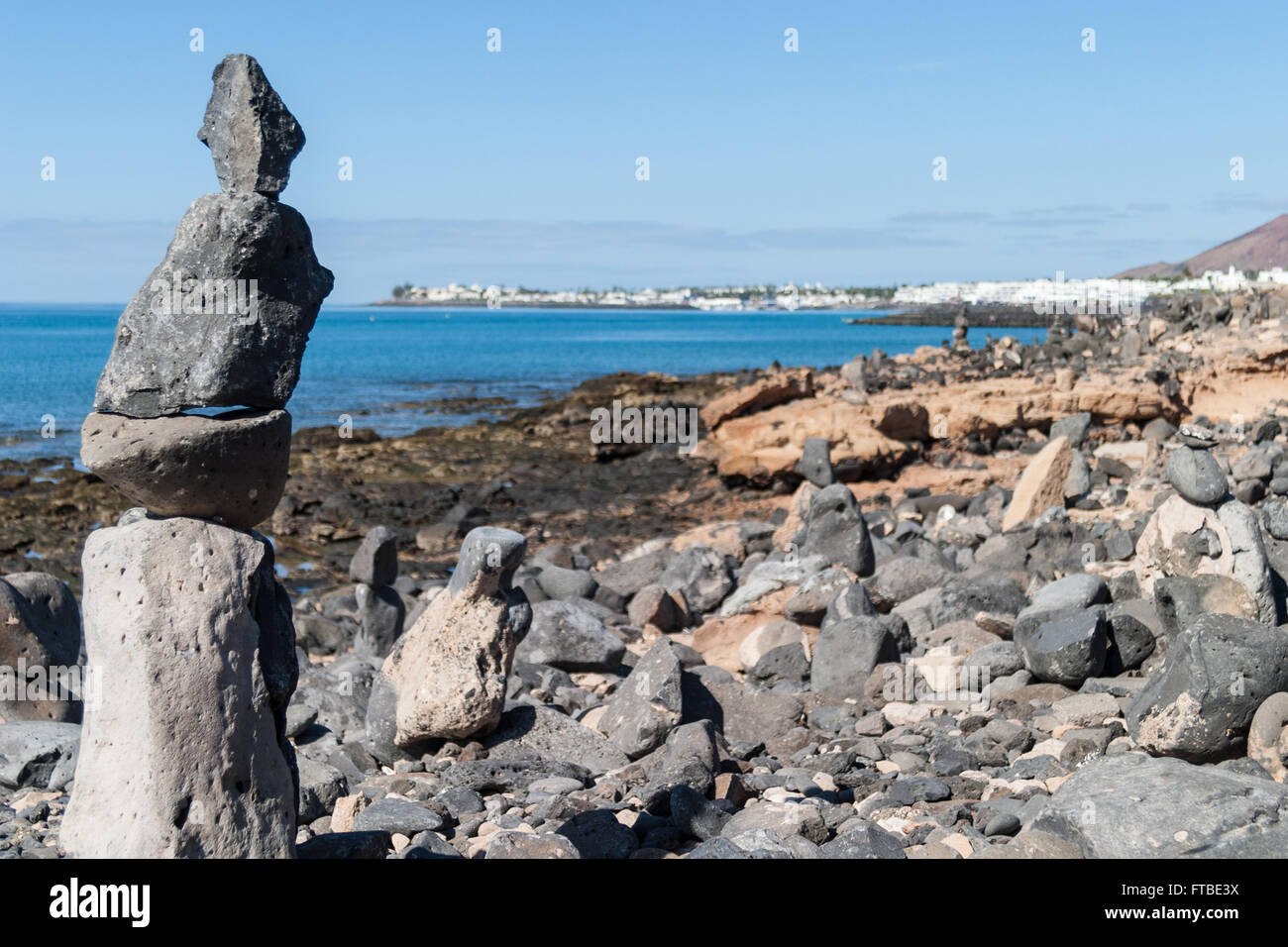 Stone Sculptures, Playa Blanca, Lanzarote, Canary Islands Stock Photo Alamy