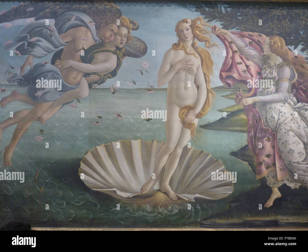 View of High Renaissance painting of Birth of Venus by Sandro Botticelli Stock Photo