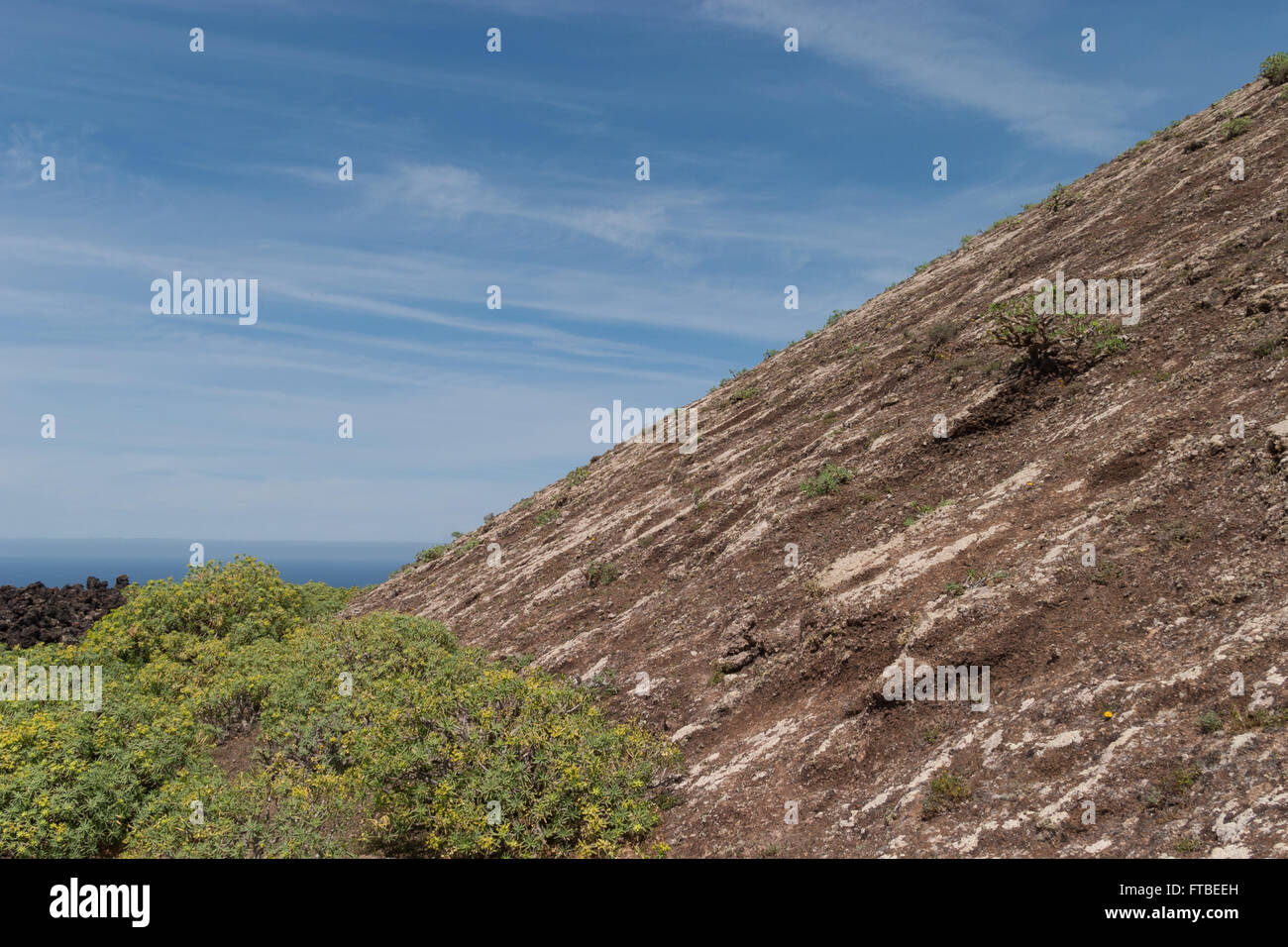 Montana Caldereta, Mancha Blanca, Lanzarote, Canary Islands Stock Photo