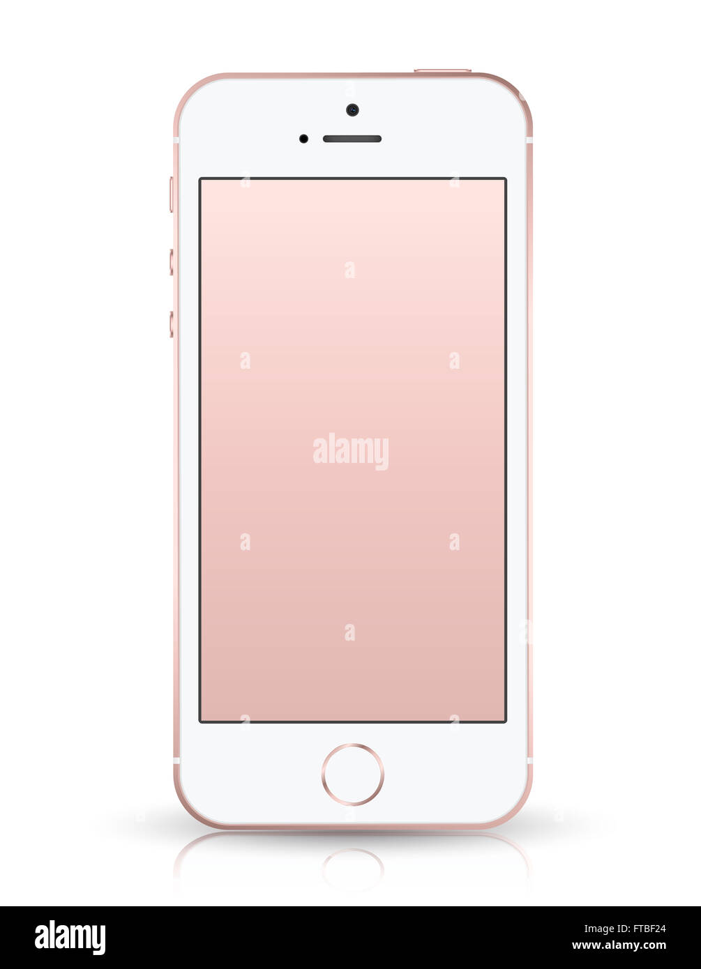 iPhone SE Mockup, Realistic smartphone pink color iphon style mockup. Vector illustration. for printing and web element, Game an Stock Photo