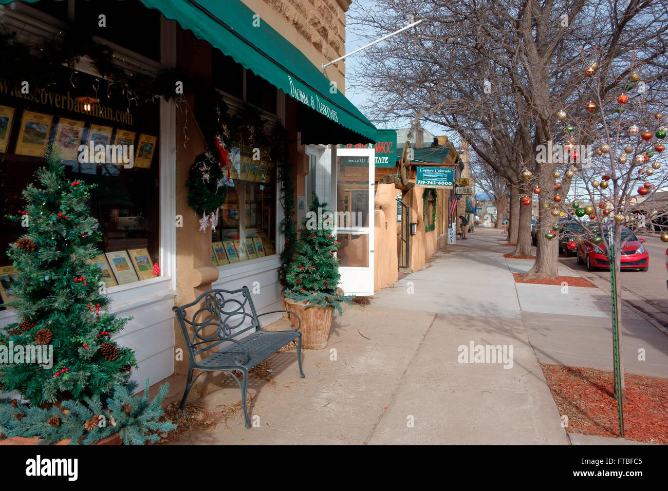 Main St of La Veta, a small historic town in Colorado, USA Stock Photo