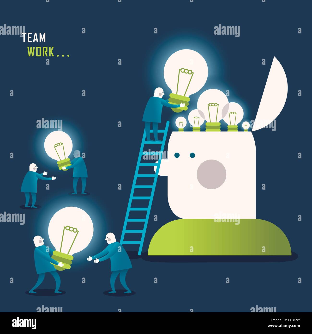 flat design vector illustration concept of teamwork Stock Vector Image ...