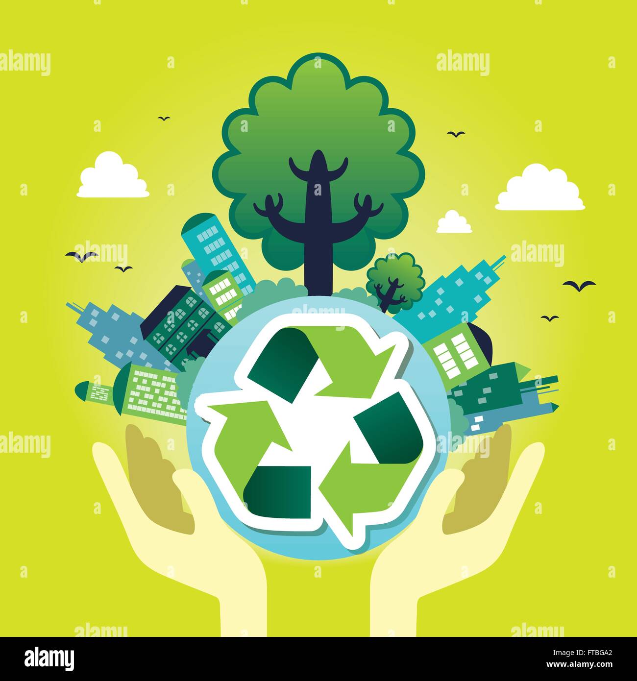 flat design vector illustration concept of ecology Stock Vector Image ...