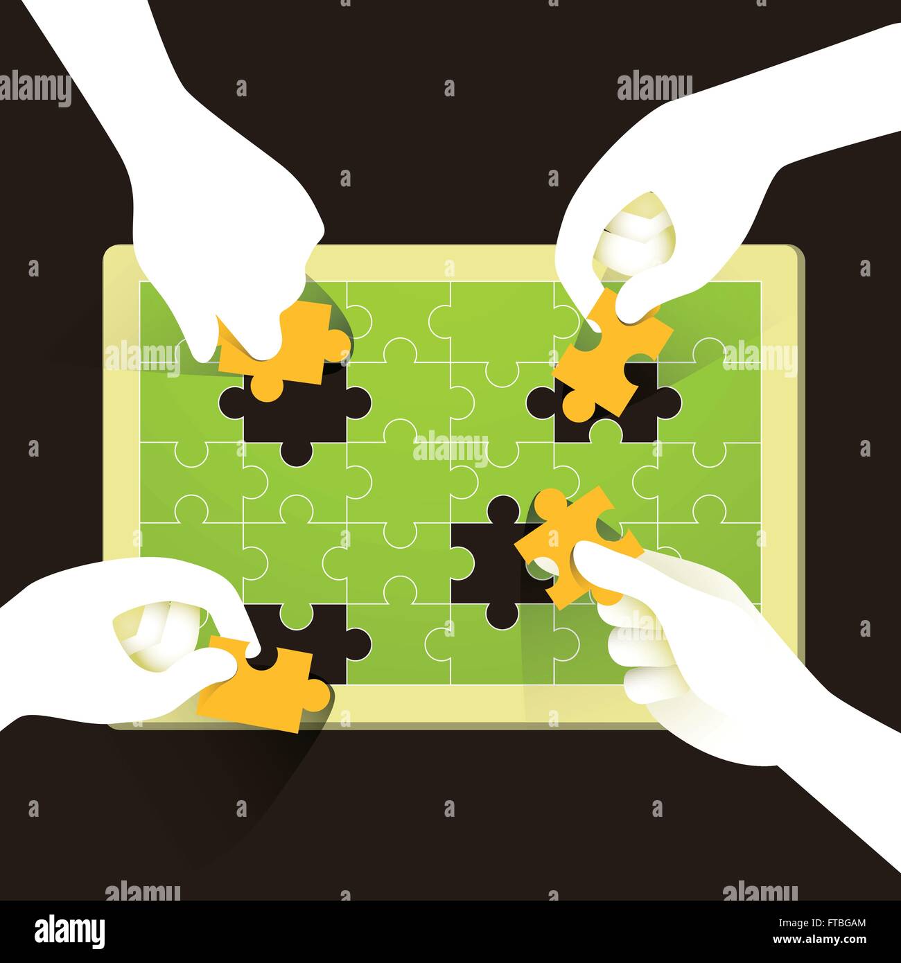 flat design vector illustration concept of teamwork Stock Vector Image ...