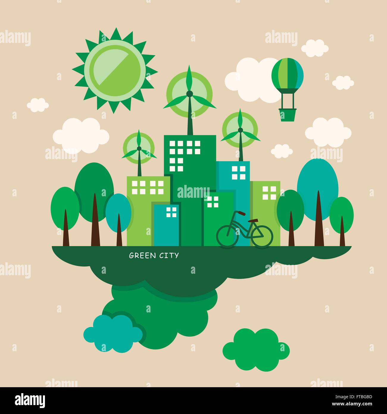 flat design vector illustration concept of ecology Stock Vector Image ...