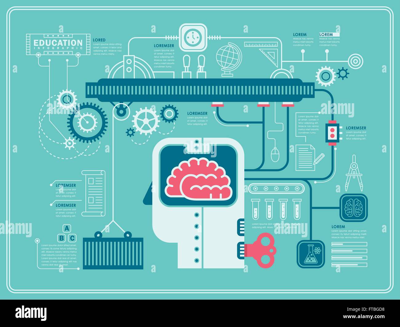 lab experiment education infographic in flat design Stock Vector Image