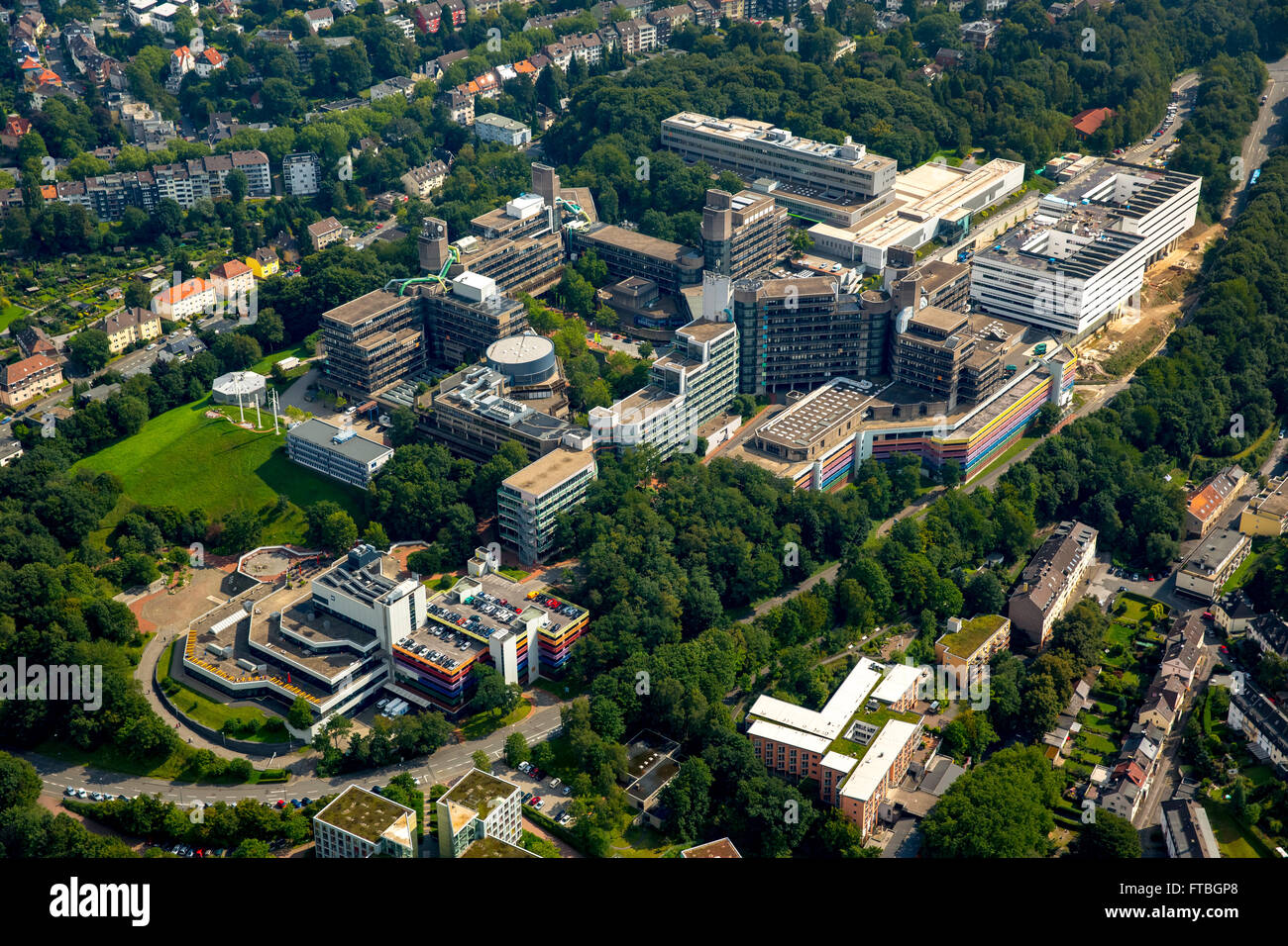 Aerial view, University of Wuppertal, BUW, Polytechnic, Wuppertal, Bergisches Land, North Rhine ...