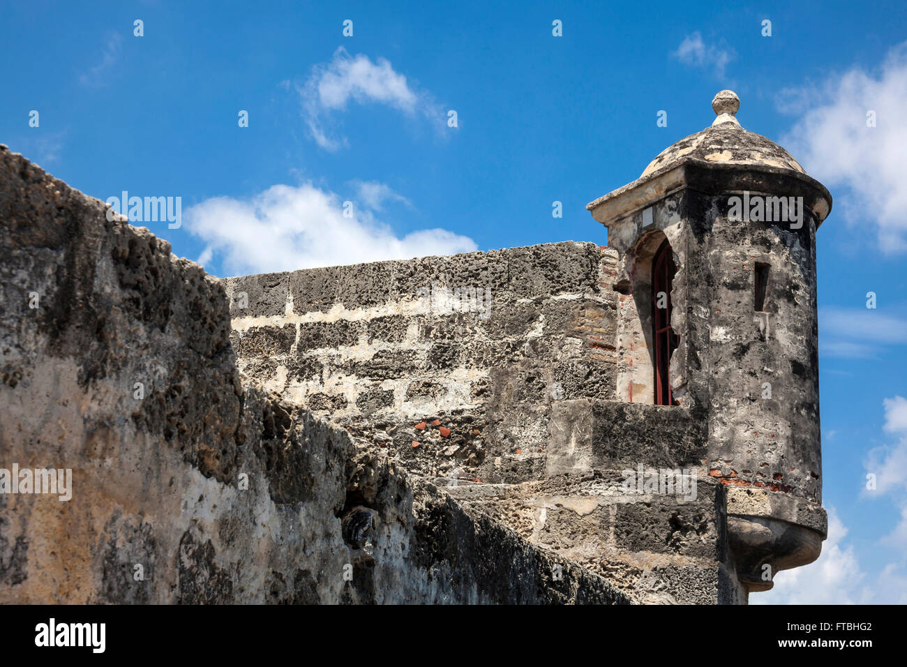 Bartizan of Cartagena's wall Stock Photo