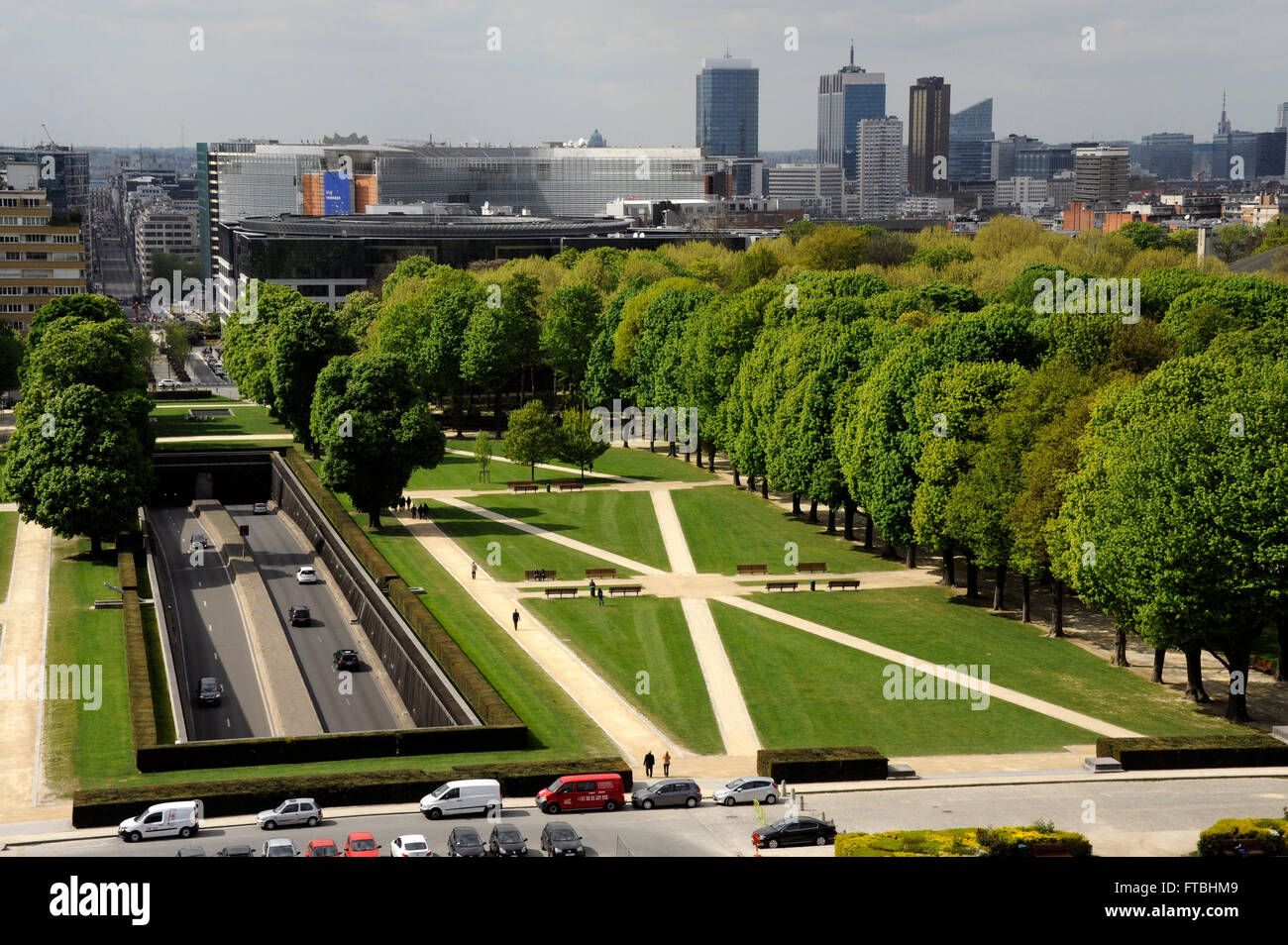 Park of the Fiftieth Anniversary and European Quarter,Brussels,Belgium Stock Photo