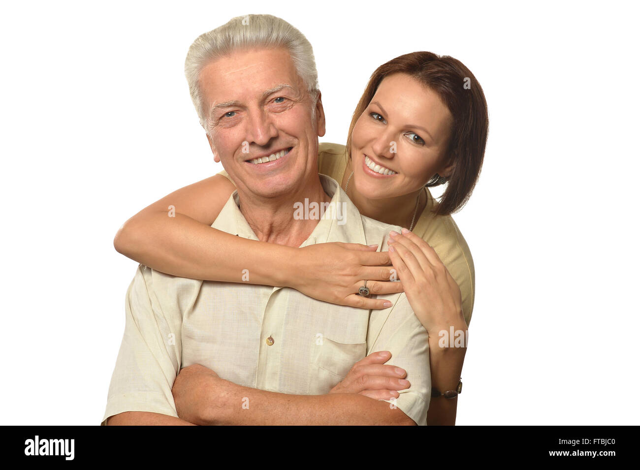 Happy senior father  with daughter Stock Photo