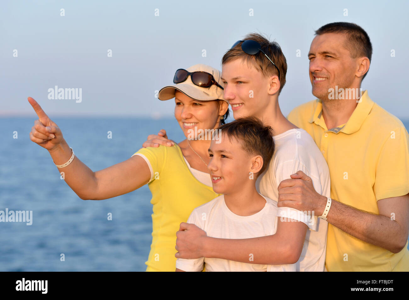 Family at beach in summer Stock Photo - Alamy