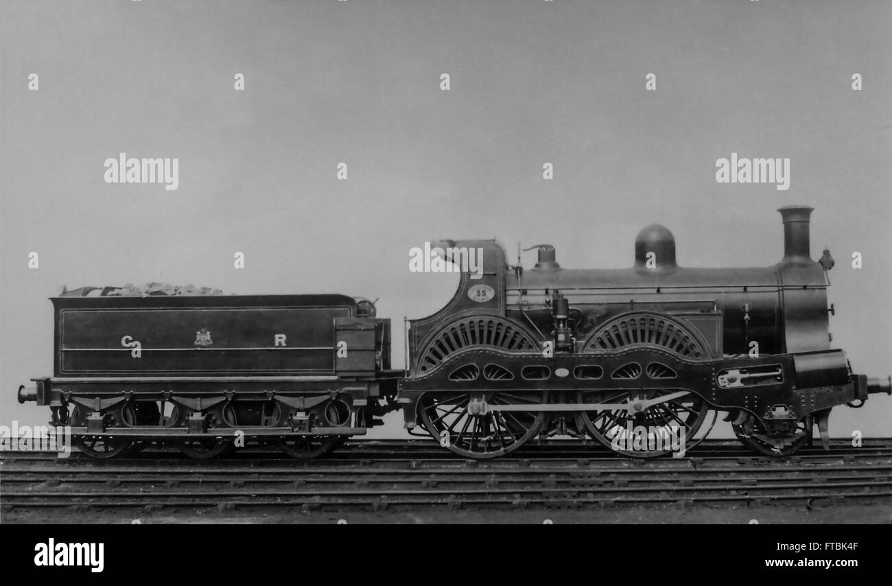 Caledonian Railway Class 98 2-4-0 locomotive rebuilt by Dugald Drummond as Class 30 No.35 Stock Photo