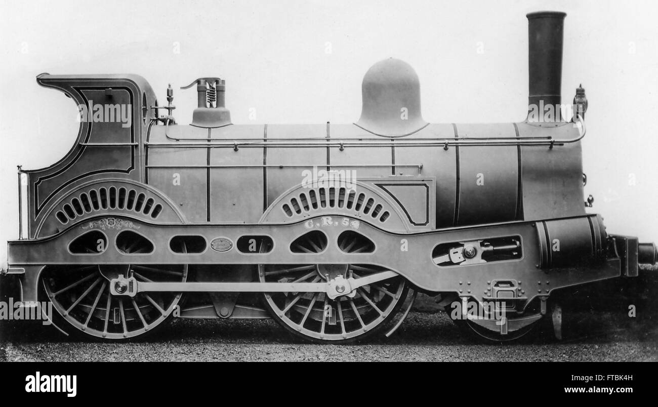 Caledonian Railway Class 1 2-4-0 No.54 built 1870 Stock Photo