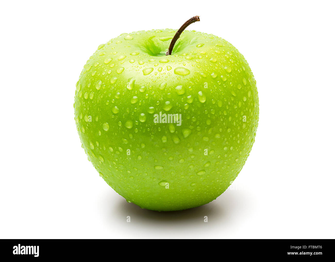 Perfect Fresh Green Apple Isolated on White Background with water drop in  Full Depth of Field with Clipping Path Stock Photo - Alamy