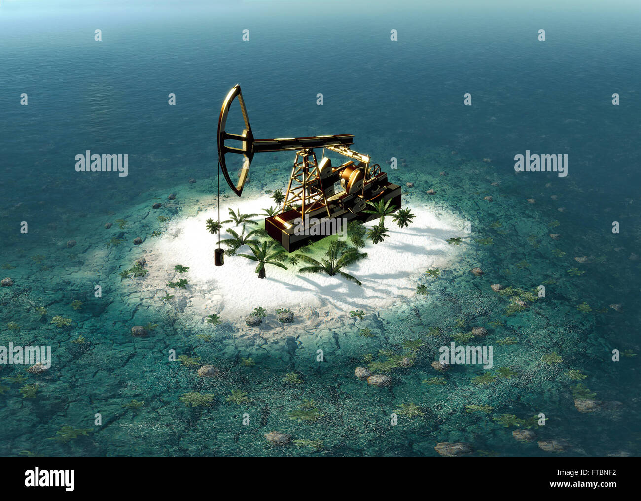 Island Oil Pump Stock Photo Alamy