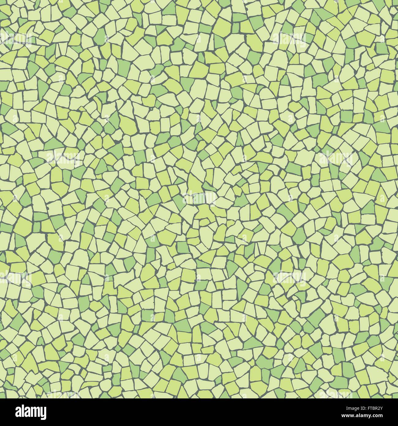 Vector broken tiles green pattern. Trencadis technique Stock Vector