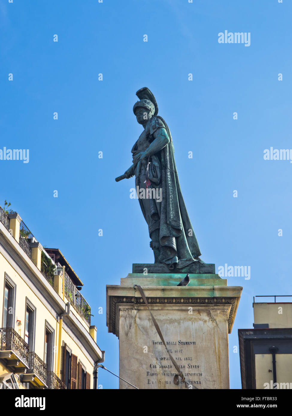 Carlo Felice monument on main square in Cagliari, Sardinia Stock Photo