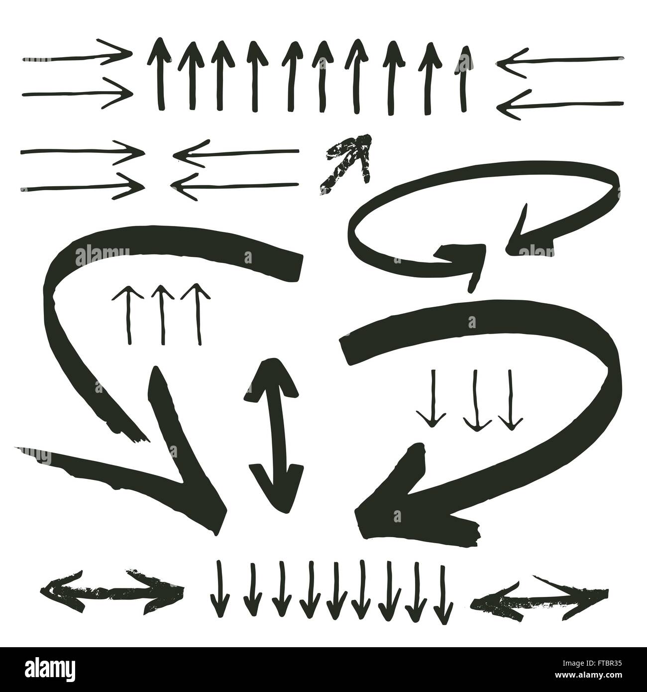 Vector hand drawn arrows collection Stock Photo