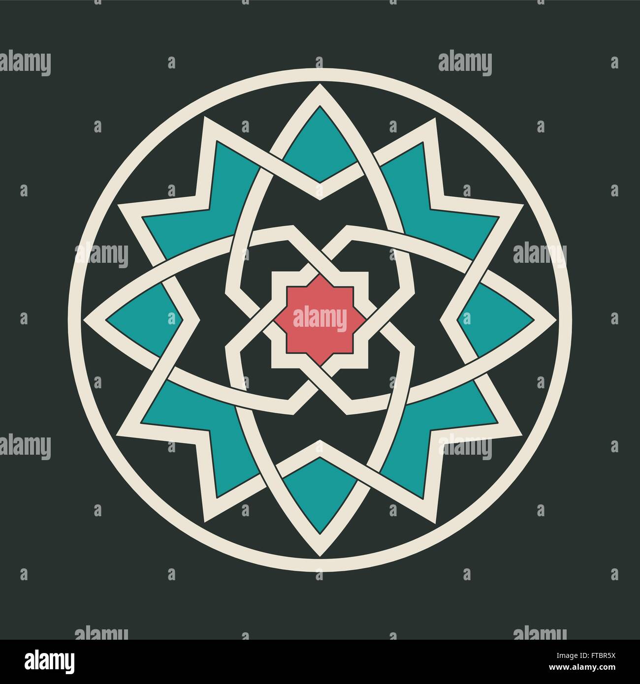 Gothic abstract ornament interlaced motif in colors Stock Vector