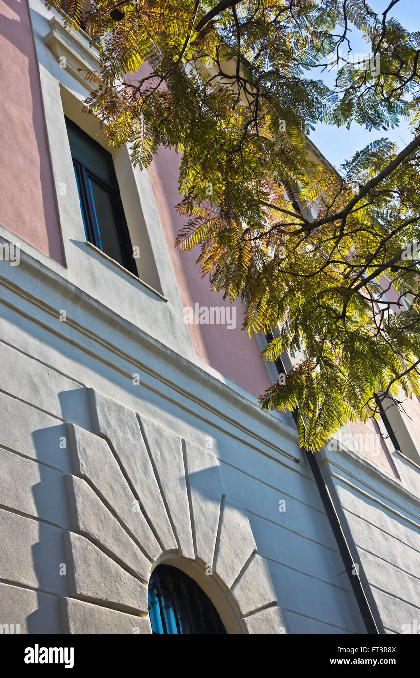 Architecture detail of old buildings in Cagliari downtown, Sardinia Stock Photo
