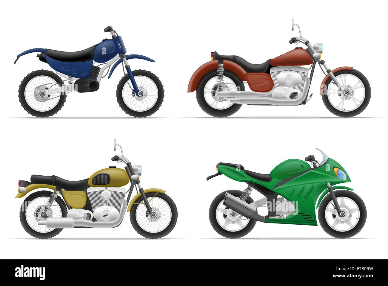 motorcycle set icons vector illustration isolated on white background ...