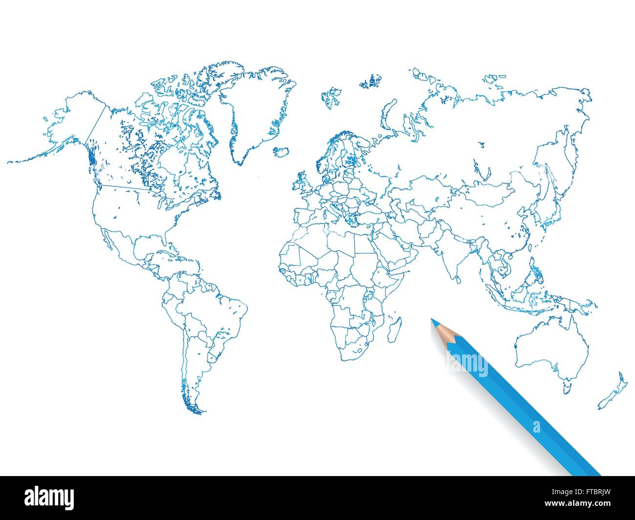 Карта мира карандашом