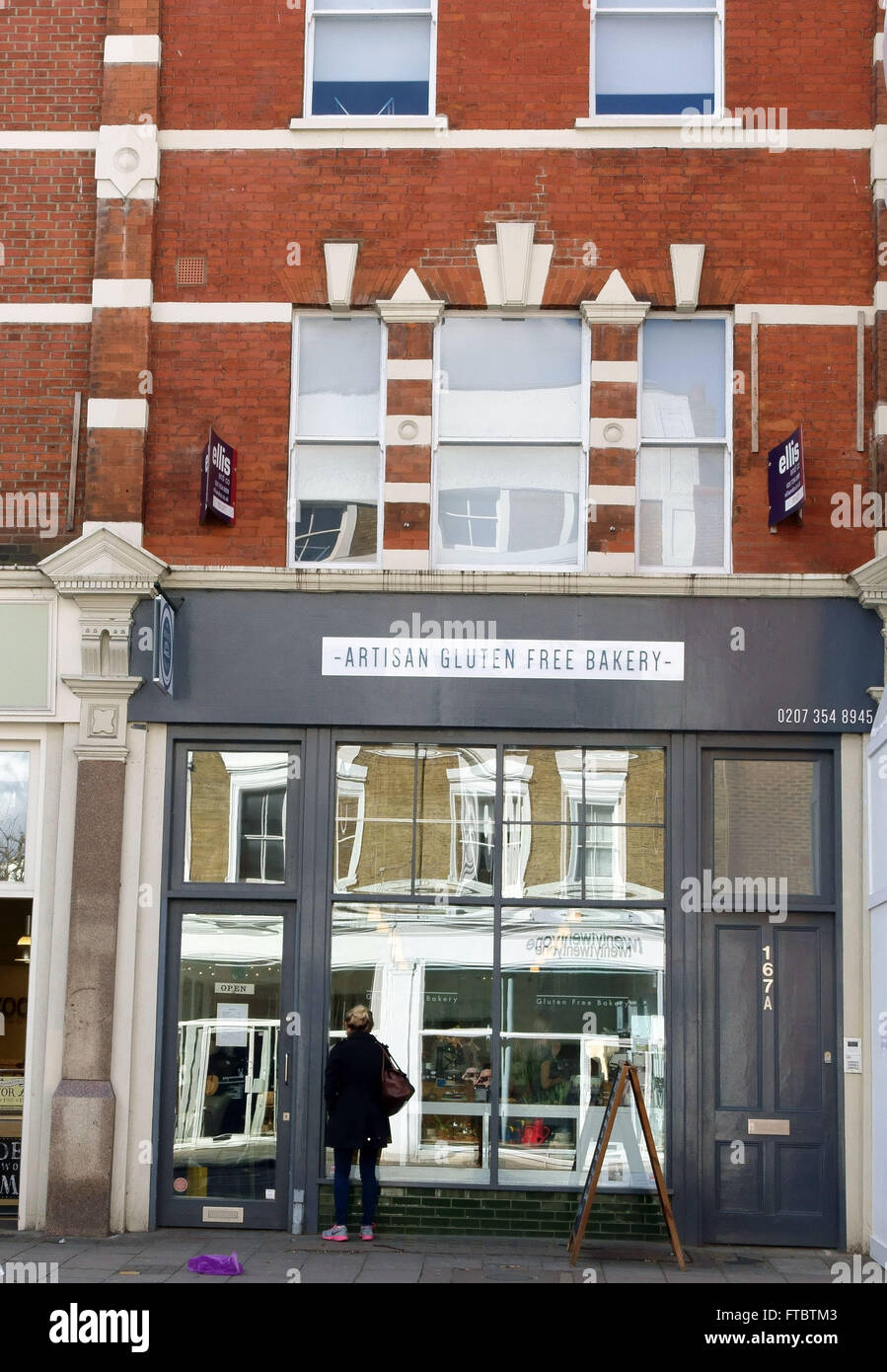 Artisan gluten free bakery, Upper Street, Islington, London Stock Photo
