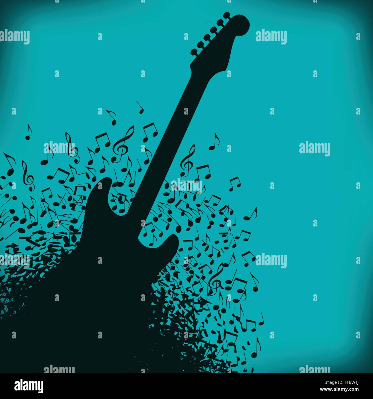Guitar Music Concert Poster Layout Template  for print or web Stock Vector