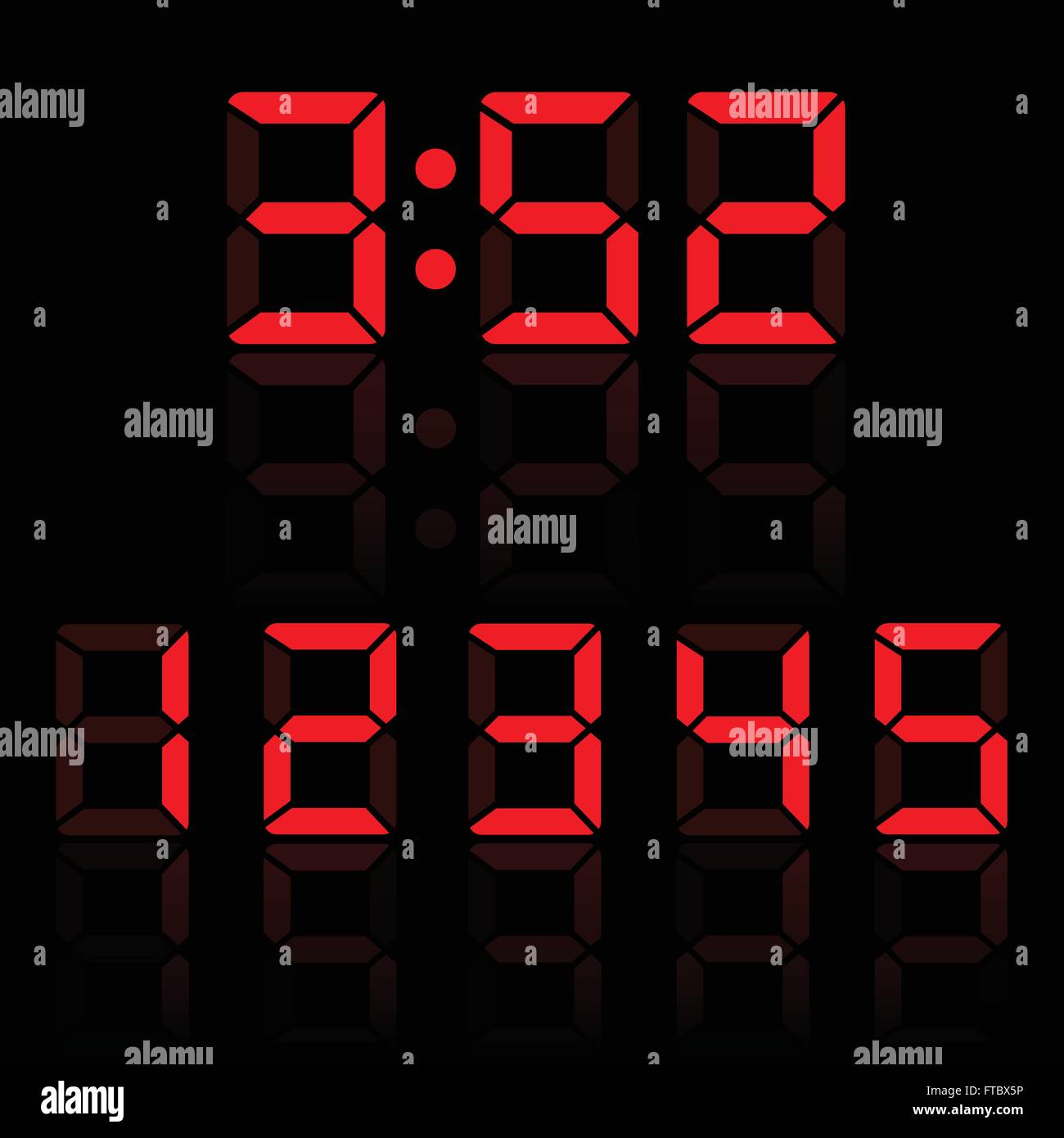 Digital clock numbers Stock Vector Images Alamy